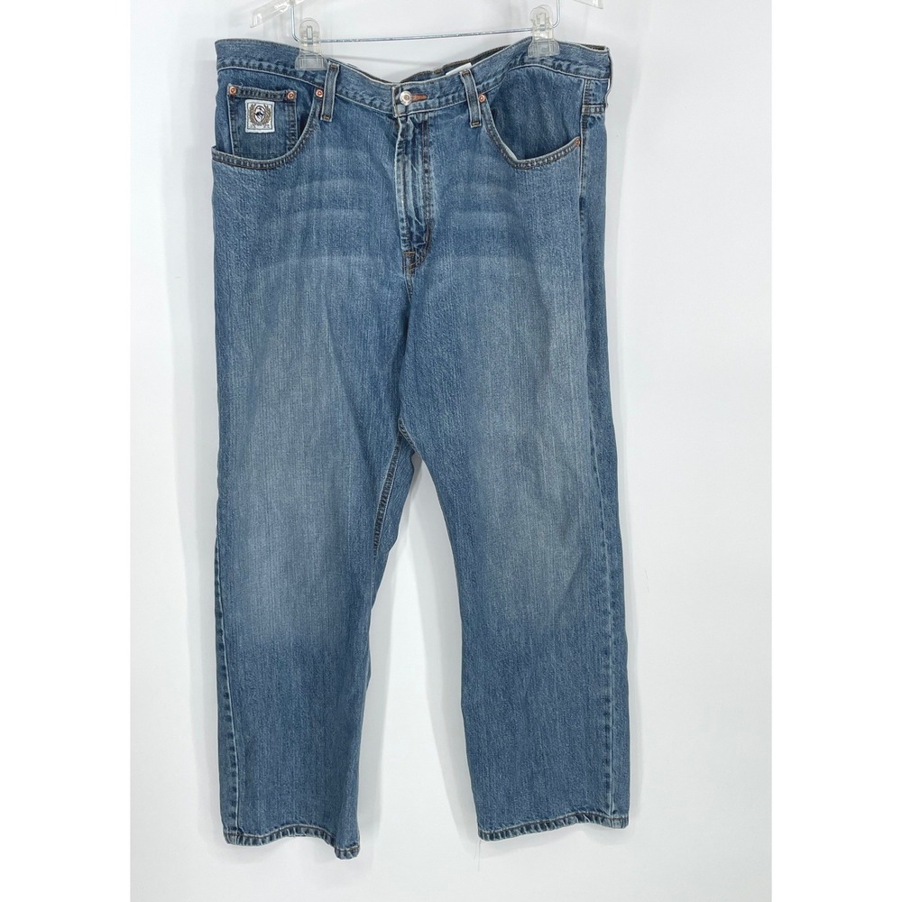 Cinch Mens Jeans 42x30 Straight Leg Blue Medium Wash Western Denim Cowboy